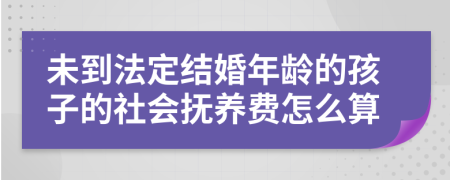 未到法定结婚年龄的孩子的社会抚养费怎么算