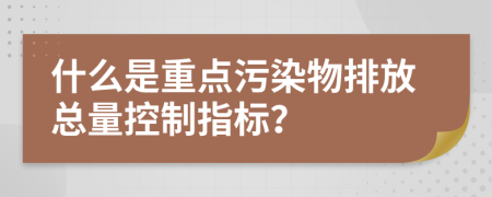 什么是重点污染物排放总量控制指标？