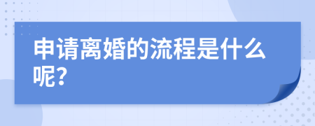 申请离婚的流程是什么呢？