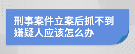 刑事案件立案后抓不到嫌疑人应该怎么办