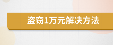 盗窃1万元解决方法