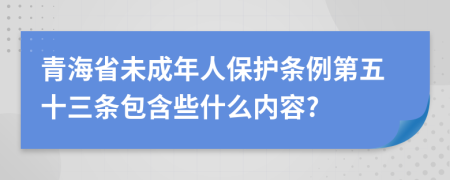 青海省未成年人保护条例第五十三条包含些什么内容?