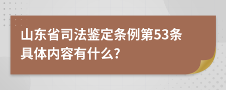 山东省司法鉴定条例第53条具体内容有什么?