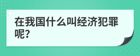 在我国什么叫经济犯罪呢？
