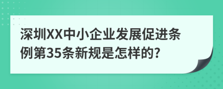 深圳XX中小企业发展促进条例第35条新规是怎样的?