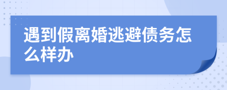 遇到假离婚逃避债务怎么样办