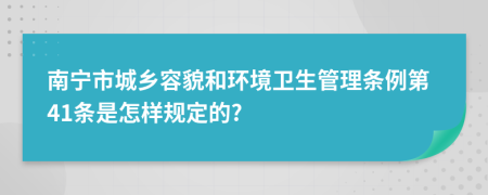 南宁市城乡容貌和环境卫生管理条例第41条是怎样规定的?