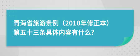 青海省旅游条例（2010年修正本）第五十三条具体内容有什么?