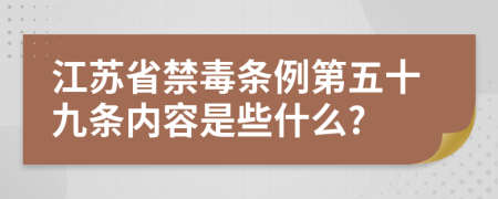 江苏省禁毒条例第五十九条内容是些什么?