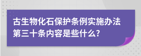 古生物化石保护条例实施办法第三十条内容是些什么?