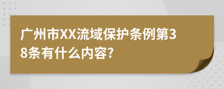 广州市XX流域保护条例第38条有什么内容?