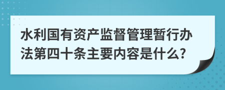 水利国有资产监督管理暂行办法第四十条主要内容是什么?