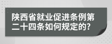 陕西省就业促进条例第二十四条如何规定的?