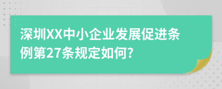 深圳XX中小企业发展促进条例第27条规定如何?