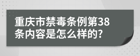 重庆市禁毒条例第38条内容是怎么样的?