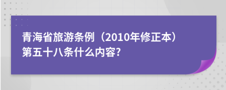 青海省旅游条例（2010年修正本）第五十八条什么内容?