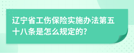 辽宁省工伤保险实施办法第五十八条是怎么规定的?