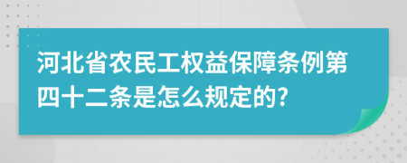 河北省农民工权益保障条例第四十二条是怎么规定的?