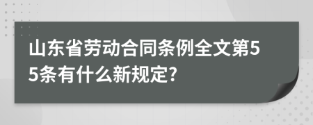 山东省劳动合同条例全文第55条有什么新规定?