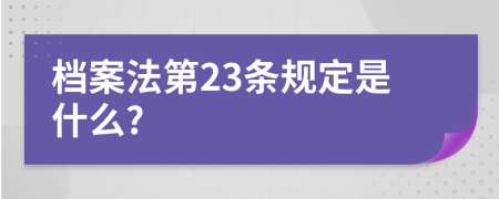 档案法第23条规定是什么?