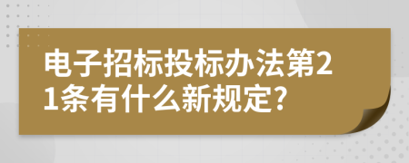 电子招标投标办法第21条有什么新规定?