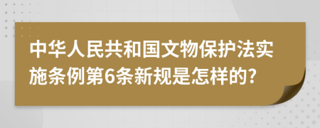 中华人民共和国文物保护法实施条例第6条新规是怎样的?