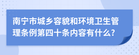 南宁市城乡容貌和环境卫生管理条例第四十条内容有什么?