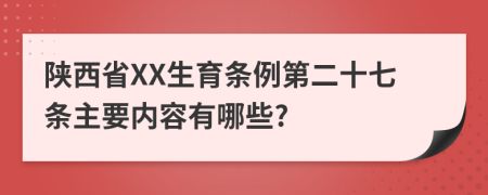 陕西省XX生育条例第二十七条主要内容有哪些?