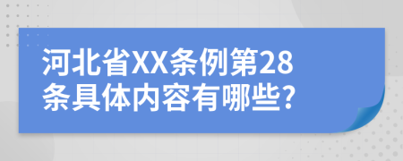 河北省XX条例第28条具体内容有哪些?