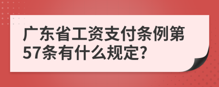 广东省工资支付条例第57条有什么规定?