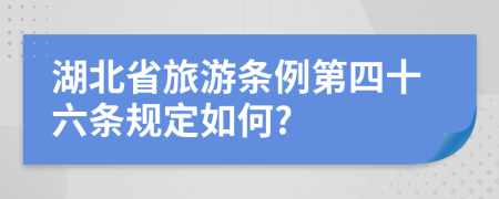 湖北省旅游条例第四十六条规定如何?