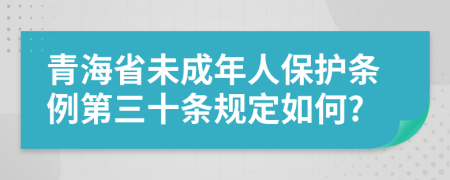 青海省未成年人保护条例第三十条规定如何?