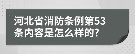 河北省消防条例第53条内容是怎么样的?