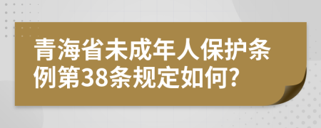 青海省未成年人保护条例第38条规定如何?