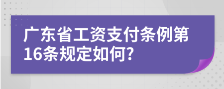 广东省工资支付条例第16条规定如何?