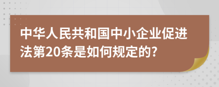 中华人民共和国中小企业促进法第20条是如何规定的?