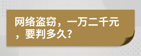 网络盗窃，一万二千元，要判多久？