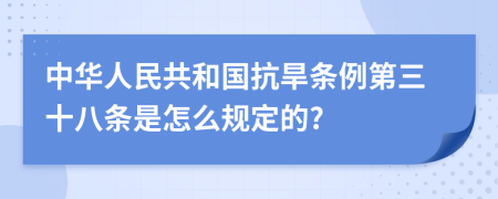 中华人民共和国抗旱条例第三十八条是怎么规定的?