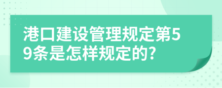 港口建设管理规定第59条是怎样规定的?