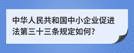 中华人民共和国中小企业促进法第三十三条规定如何?