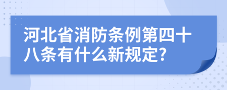 河北省消防条例第四十八条有什么新规定?