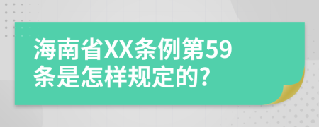 海南省XX条例第59条是怎样规定的?