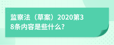 监察法（草案）2020第38条内容是些什么?