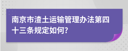 南京市渣土运输管理办法第四十三条规定如何?