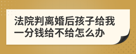 法院判离婚后孩子给我一分钱给不给怎么办