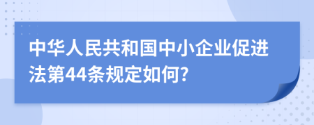 中华人民共和国中小企业促进法第44条规定如何?