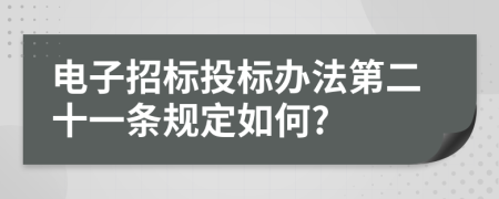 电子招标投标办法第二十一条规定如何?