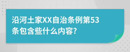 沿河土家XX自治条例第53条包含些什么内容?