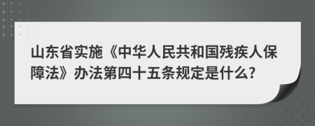 山东省实施《中华人民共和国残疾人保障法》办法第四十五条规定是什么?