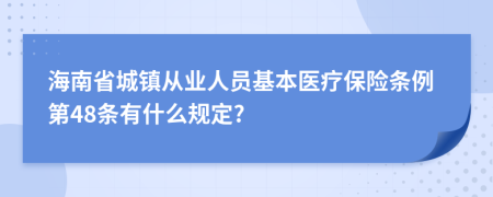 海南省城镇从业人员基本医疗保险条例第48条有什么规定?